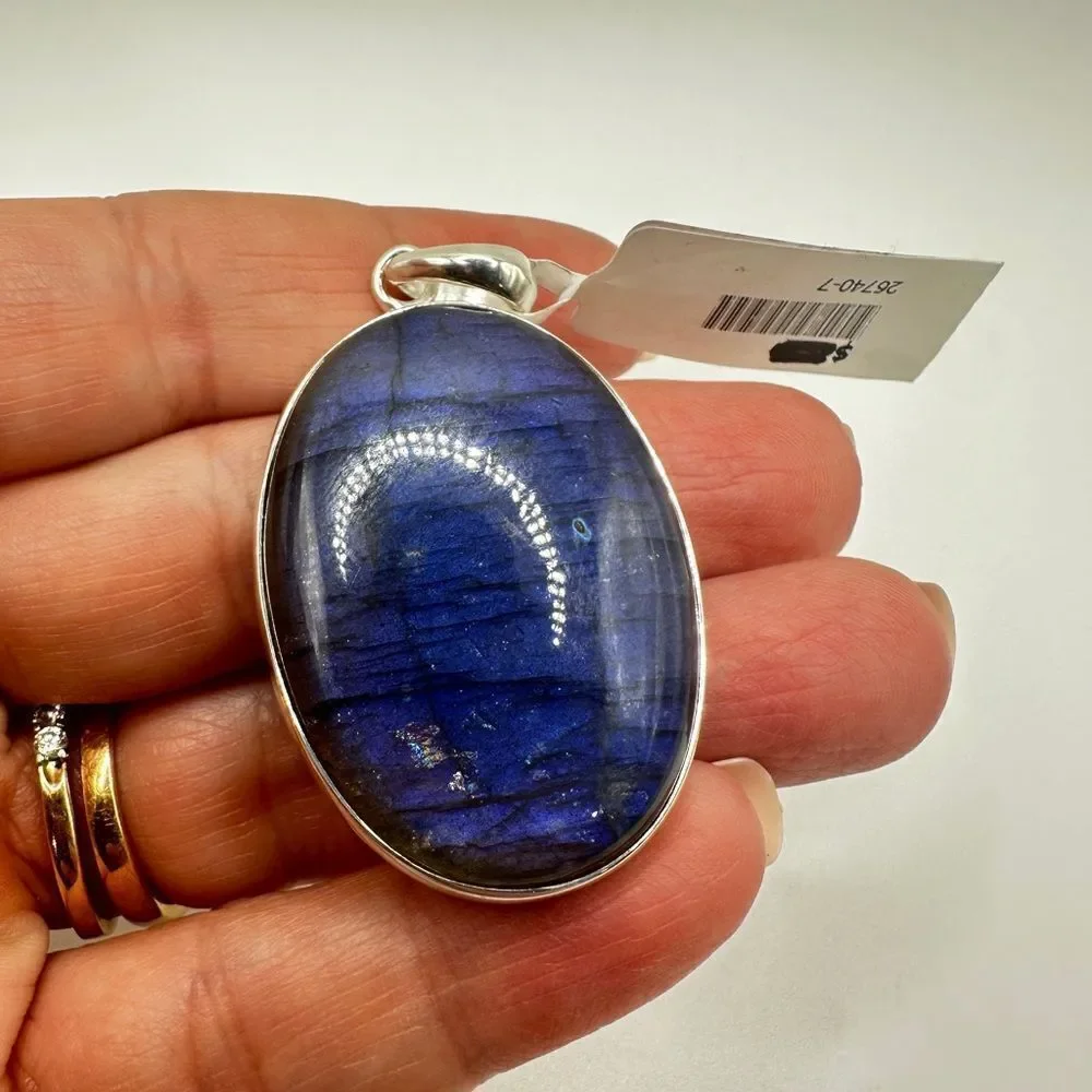 NWOT MONSTER‎ 39x28mm Labradorite in solid sterling silver pendant!